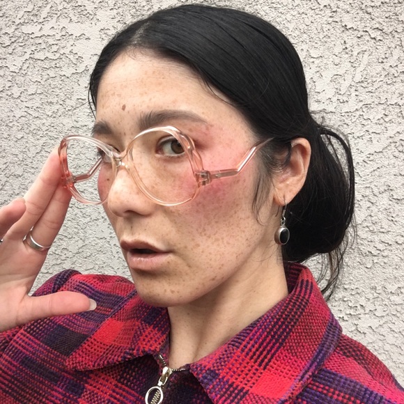 1980’s *Modern Misty* Translucent Peach Frames~ main image 6